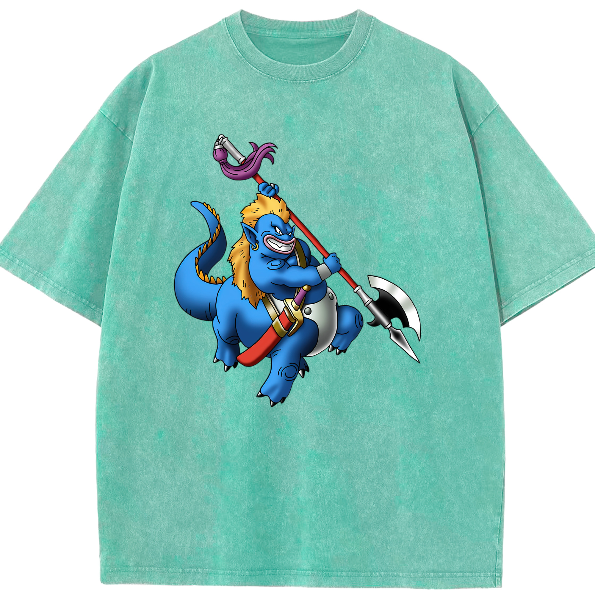 （画像用） ドラゴンクエスト Doragon Kuesuto Dragon Quest 綿100% ヴィンテージ風 半袖Tシャツ（フロントプリント）